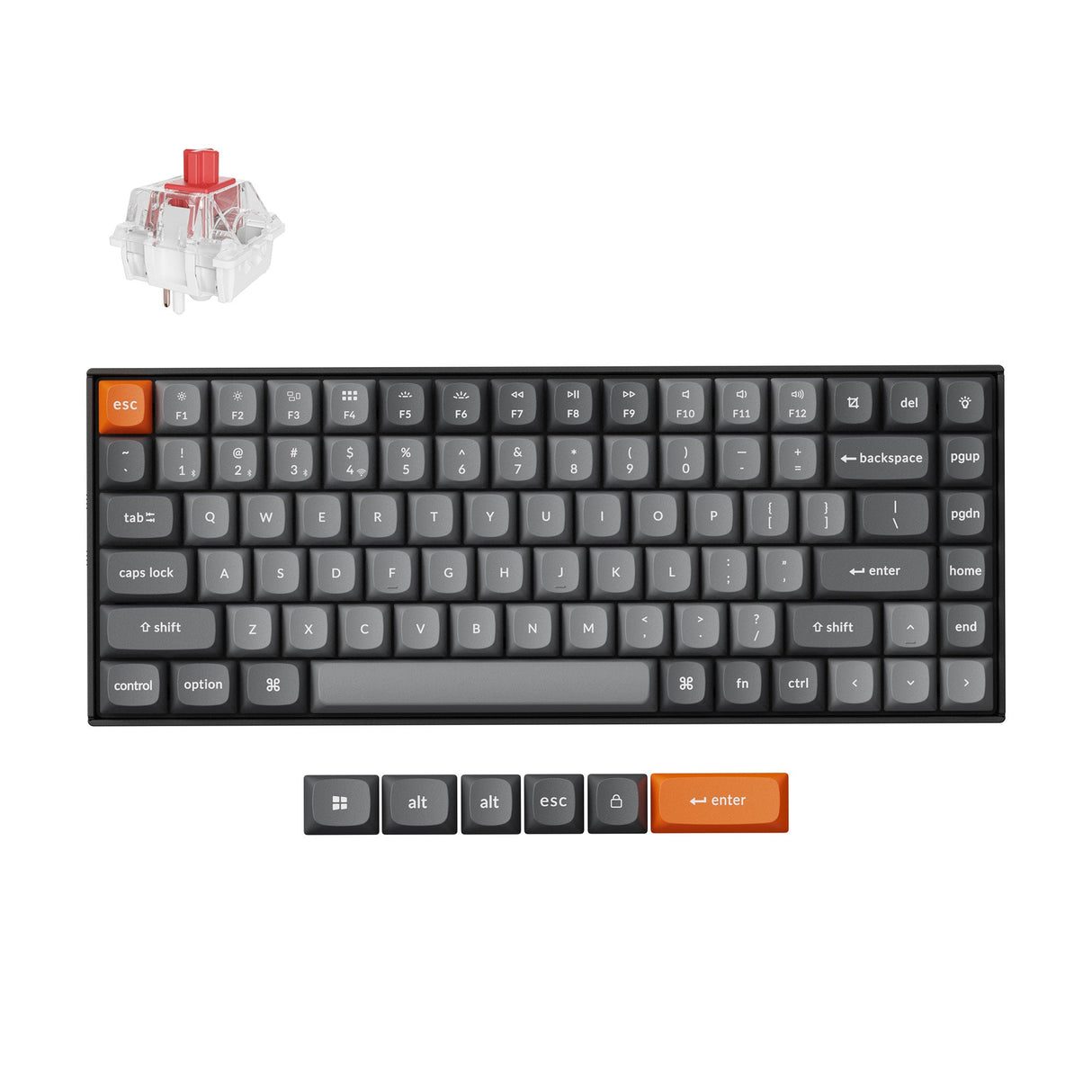 Keychron K2 Max QMK Wireless Custom Mechanical Keyboard RGB Backlight 75% Layout Fully Assembled for Mac Windows Linux Hot Swappable Keychron Super Red