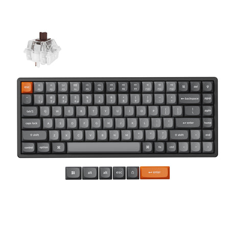 Keychron K2 Max QMK Wireless Custom Mechanical Keyboard RGB Backlight Aluminum Frame 75% Layout Fully Assembled for Mac Windows Linux Hot Swappable Keychron Super Brown