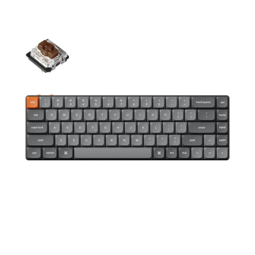 Keychron K7 Max QMK VIA Wireless Custom Mechanical Keyboard 65 Percent Layout for Mac Windows Linux Gateron Low Profile Brown