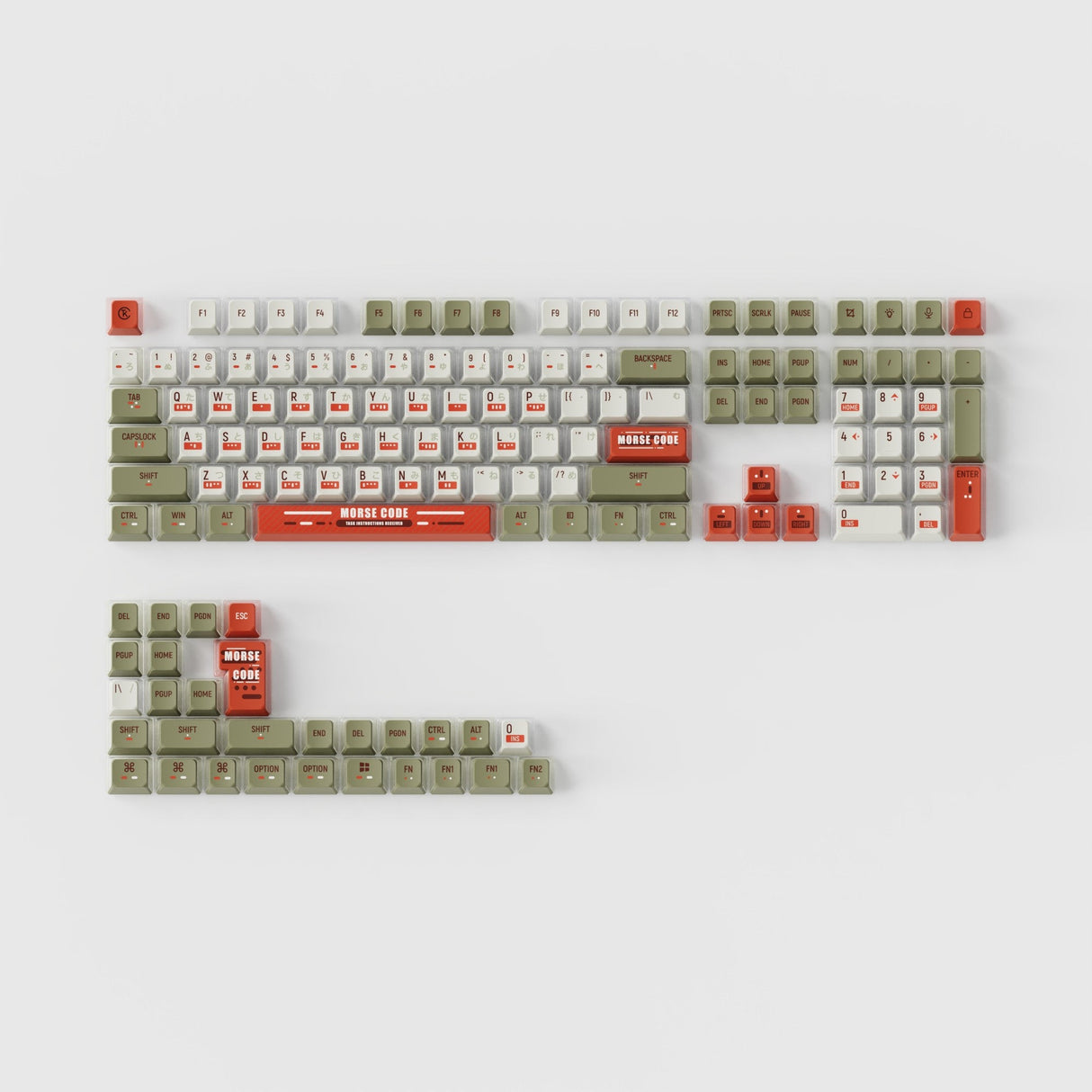 Keychron OEM Dye Sub PBT Full Set Keycap Set Morse Code