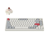 Keychron Q1 Max QMK VIA Wireless Custom Mechanical Keyboard 75% Layout Aluminum White Side-Printed PBT Keycaps for Mac Windows Linux Gateron Jupiter Brown