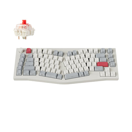 Keychron Q10 Max QMK VIA Wireless Custom Mechanical Keyboard 100% Layout Aluminum White Side-Printed PBT Keycaps for Mac Windows Linux Gateron Jupiter Red