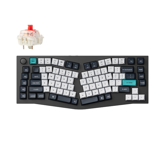 Keychron Q10 Max QMK/VIA Wireless Custom Mechanical Keyboard 75% Alice Layout Aluminum Black Fully Assembled Knob for Mac Windows Linux Gateron Jupiter Red