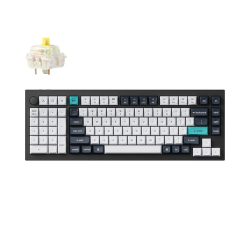 Keychron Q12 Max QMK/VIA Wireless Custom Mechanical Keyboard 96 Percent Layout Aluminum Black Fully Assembled Knob for Mac Windows Linux Gateron Jupiter Banana