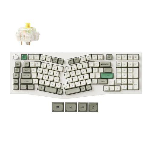 Keychron Q13 Max QMK Wireless Custom Mechanical Keyboard 96 percent Alice Layout Aluminum White Fully Assembled Knob For Mac Windows Linux Gateron Jupiter Banana