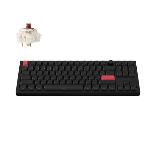 Keychron Q3 Max QMK VIA Wireless Custom Mechanical Keyboard 80% Layout Aluminum Black Side-Printed PBT Keycaps for Mac Windows Linux Gateron Jupiter Brown