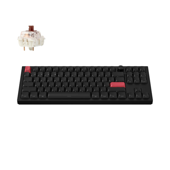 Keychron Q3 Max QMK VIA Wireless Custom Mechanical Keyboard 80% Layout Aluminum Black Side-Printed PBT Keycaps for Mac Windows Linux Gateron Jupiter Brown