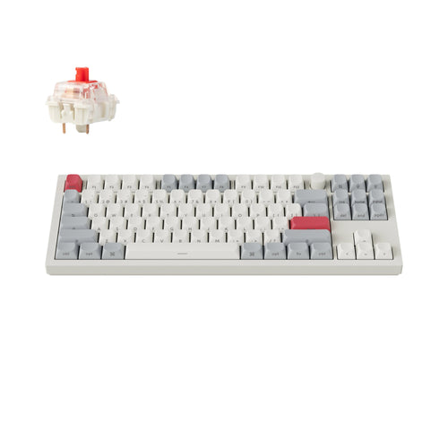 Keychron Q3 Max QMK VIA Wireless Custom Mechanical Keyboard 80% Layout Aluminum White Side-Printed PBT Keycaps for Mac Windows Linux Gateron Jupiter Red