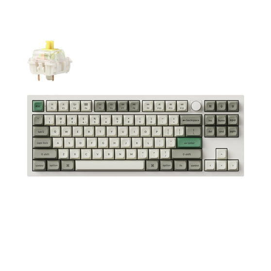 Keychron Q3 Max QMK VIA Wireless Custom Mechanical Keyboard 80% Layout Aluminum White Fully Assembled Knob for Mac Windows Linux Gateron Jupiter Banana