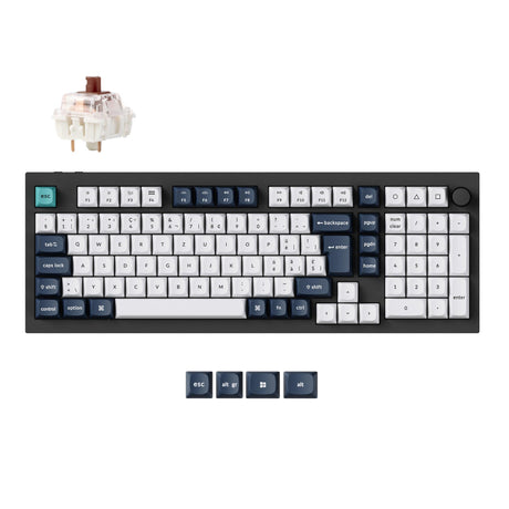 Keychron Q5 Max QMK/VIA wireless custom mechanical keyboard 96 percent layout full aluminum black for Mac Windows Linux Gateron Jupiter brown ISO Swiss layout