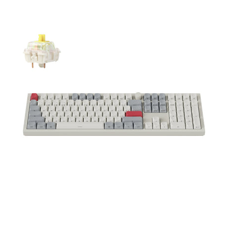 Keychron Q6 Max QMK VIA Wireless Custom Mechanical Keyboard 100% Layout Aluminum White Side-Printed PBT Keycaps for Mac Windows Linux Gateron Jupiter Banana