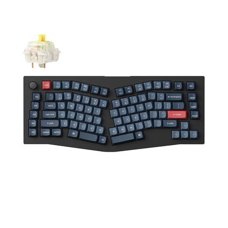 Keychron V10 Max QMK Wireless Custom Mechanical Keyboard 75 Percent Alice Layout Fully Assembled Knob for Mac Windows Linux Gateron Jupiter Red