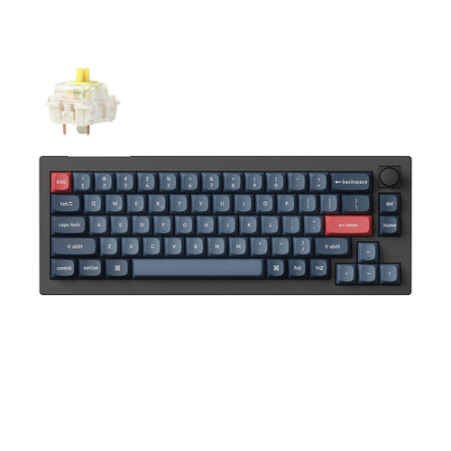 Keychron V2 Max QMK Wireless Custom Mechanical Keyboard 65 Percent Layout Fully Assembled Knob for Mac Windows Linux Gateron Jupiter Banana