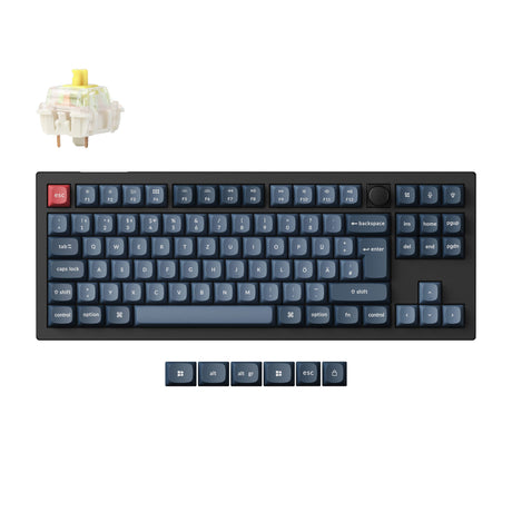 Keychron V3 Max QMK Wireless Custom Mechanical Keyboard TKL German ISO Layout Fully Assembled Knob for Mac Windows Linux Gateron Jupiter Banana