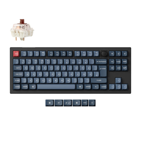 Keychron V3 Max QMK Wireless Custom Mechanical Keyboard TKL German ISO Layout Fully Assembled Knob for Mac Windows Linux Gateron Jupiter Brown