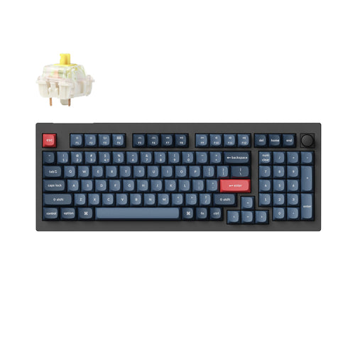 Keychron V5 Max QMK Wireless Custom Mechanical Keyboard 96% Layout Fully Assembled Knob for Mac Windows Linux Gateron Jupiter Banana