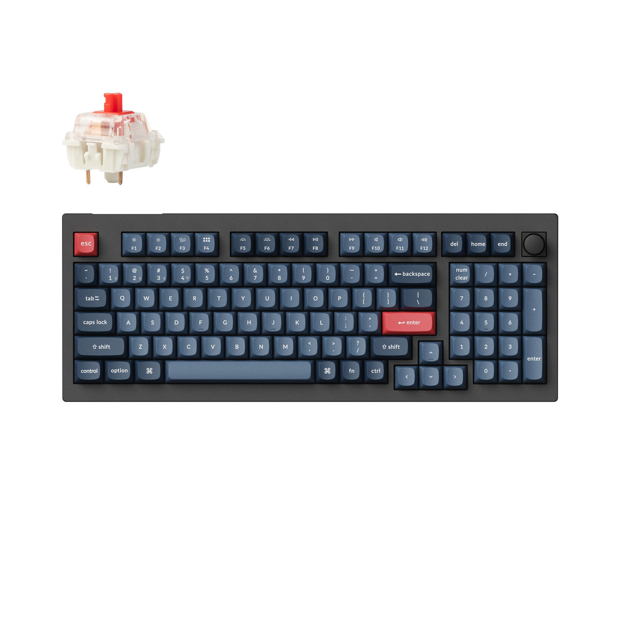 Keychron V5 Max QMK Wireless Custom Mechanical Keyboard 96% Layout Fully Assembled Knob for Mac Windows Linux Gateron Jupiter Red