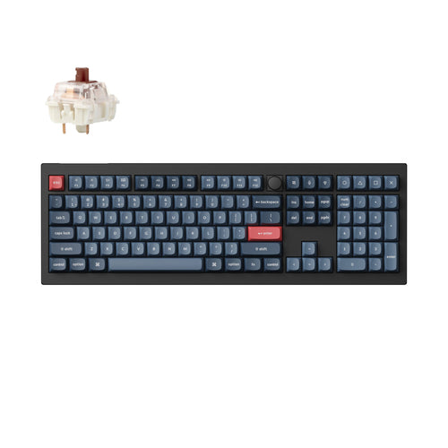 Keychron V6 Max QMK Wireless Custom Mechanical Keyboard full-size Layout Fully Assembled Knob for Mac Windows Linux Gateron Jupiter Brown