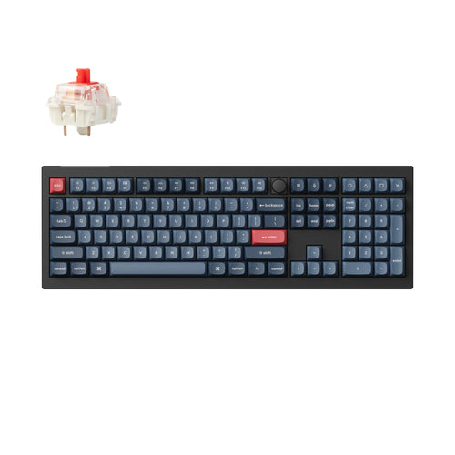 Keychron V6 Max QMK Wireless Custom Mechanical Keyboard full-size Layout Fully Assembled Knob for Mac Windows Linux Gateron Jupiter Red