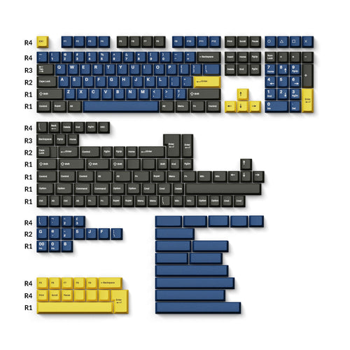 Keychron double shot PBT Cherry profile full set keycap set royal for ANSI ISO HHKB WKL full size and tenkeyless and 75% 65% 60% layouts