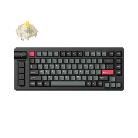 Lemokey L1 QMK VIA Wireless Custom Gaming Keyboard 75% Layout Aluminum Carbon Black Fully Assembled for Windows Mac Linux Gateron Jupiter Banana