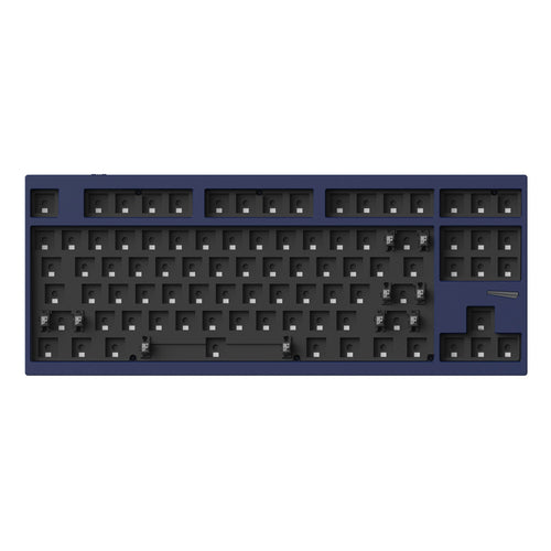 Lemokey L4 QMK Wireless Custom Mechanical Keyboard Full Aluminum Frame Barebone Navy Blue Version 80 Percent Layout For Windows Mac Linux