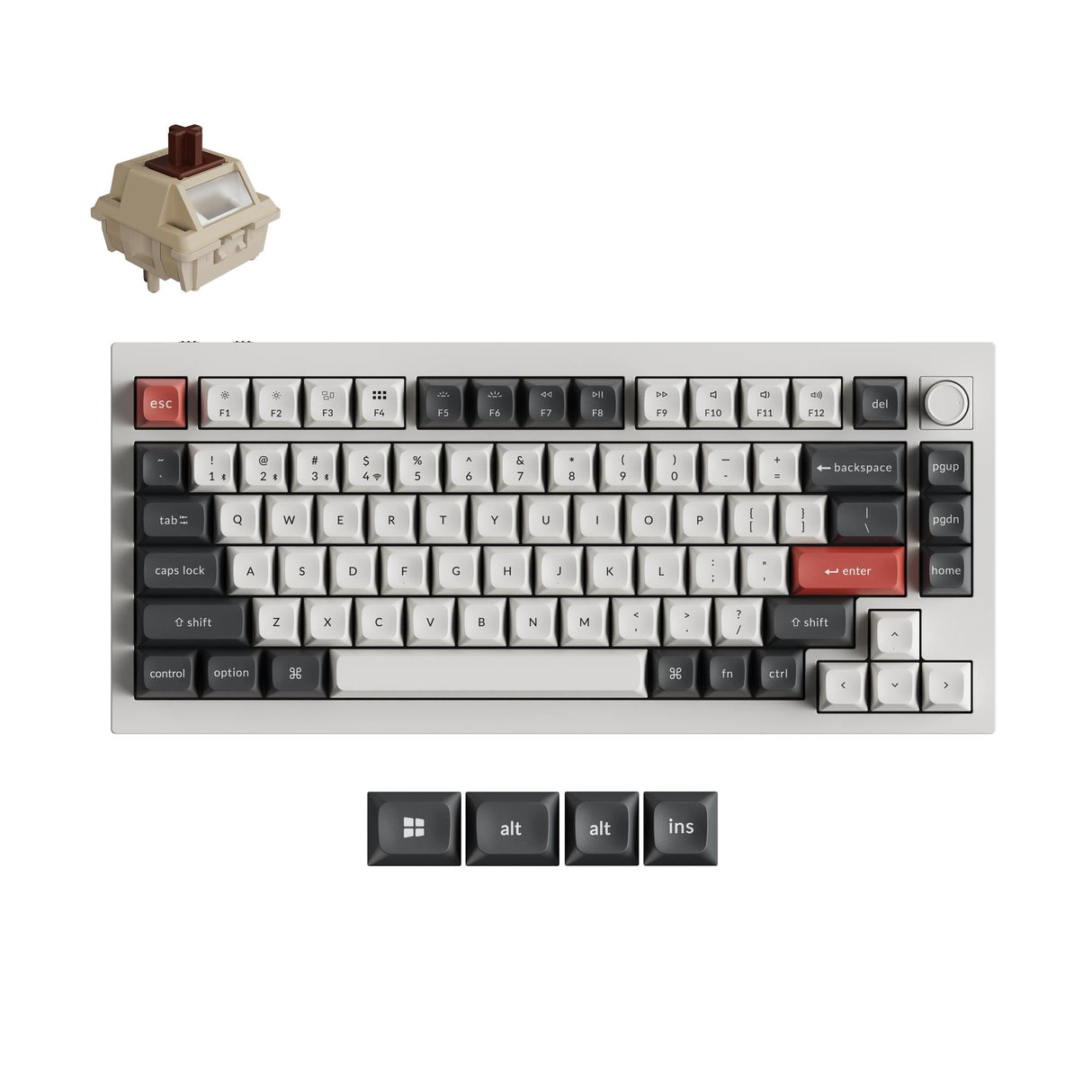 Q1 Ultra 8K Wireless Hot-swappable RGB Backlight Brown Switch - White